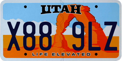 UT license plate X889LZ
