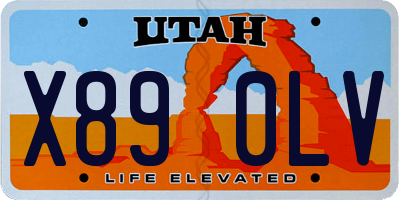 UT license plate X890LV