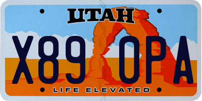 UT license plate X890PA