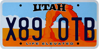 UT license plate X890TB