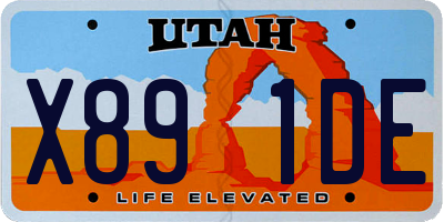 UT license plate X891DE