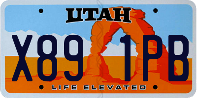 UT license plate X891PB