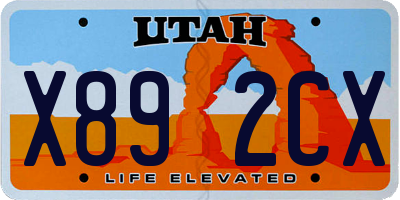 UT license plate X892CX