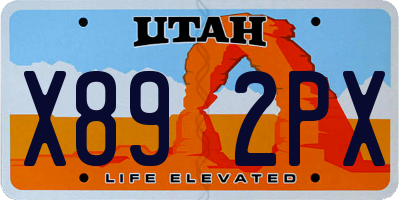 UT license plate X892PX