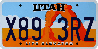 UT license plate X893RZ