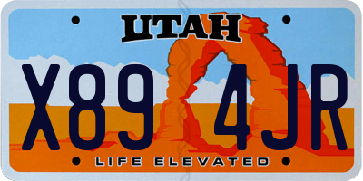 UT license plate X894JR
