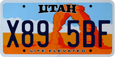 UT license plate X895BF