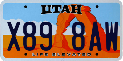 UT license plate X898AW