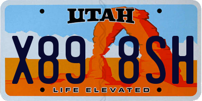 UT license plate X898SH