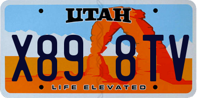 UT license plate X898TV