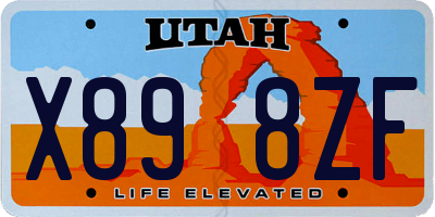 UT license plate X898ZF