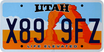 UT license plate X899FZ