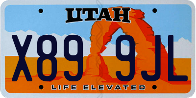 UT license plate X899JL