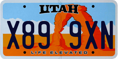UT license plate X899XN