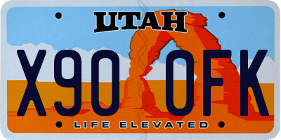 UT license plate X900FK