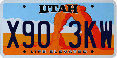 UT license plate X903KW