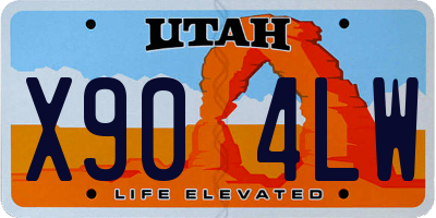 UT license plate X904LW
