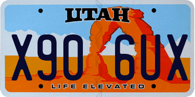 UT license plate X906UX