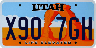UT license plate X907GH