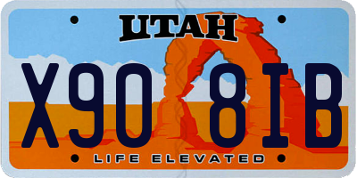 UT license plate X908IB