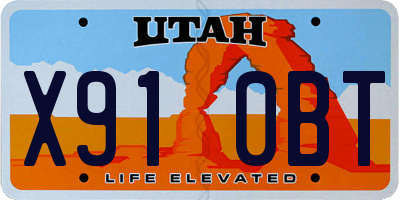 UT license plate X910BT