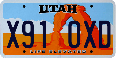 UT license plate X910XD