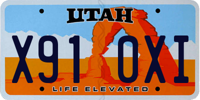 UT license plate X910XI