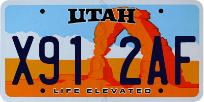 UT license plate X912AF