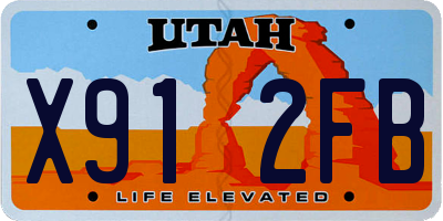 UT license plate X912FB