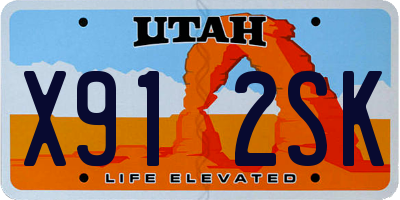 UT license plate X912SK