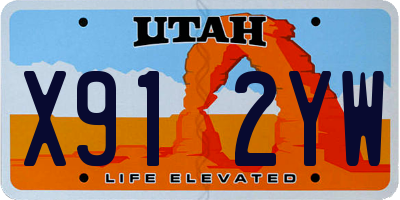 UT license plate X912YW
