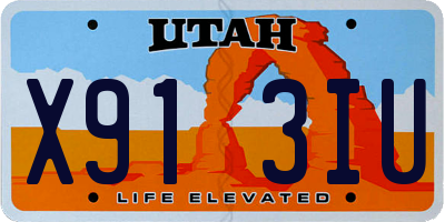 UT license plate X913IU