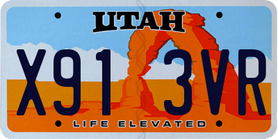 UT license plate X913VR