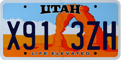 UT license plate X913ZH