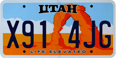 UT license plate X914JG