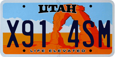 UT license plate X914SM