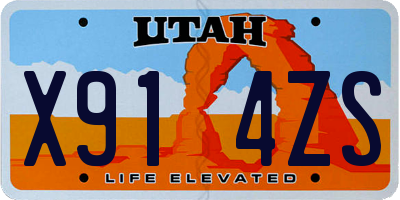 UT license plate X914ZS