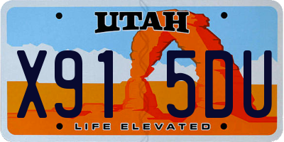 UT license plate X915DU