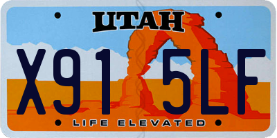UT license plate X915LF