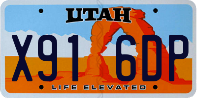 UT license plate X916DP