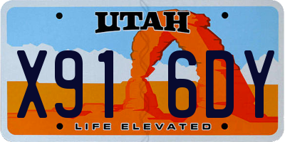 UT license plate X916DY