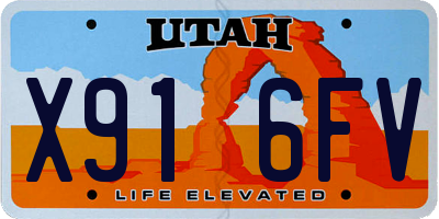 UT license plate X916FV