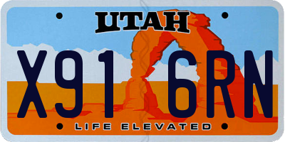 UT license plate X916RN