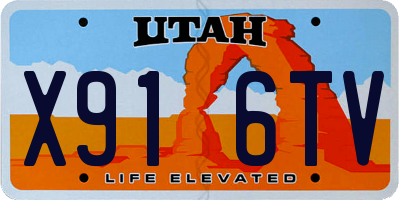 UT license plate X916TV