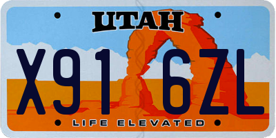 UT license plate X916ZL