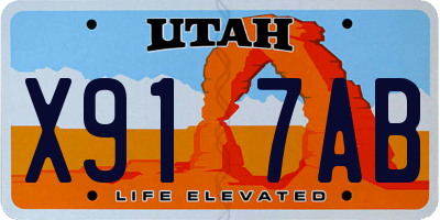 UT license plate X917AB