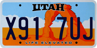 UT license plate X917UJ