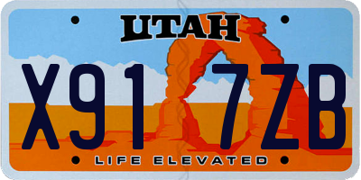 UT license plate X917ZB