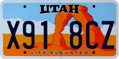 UT license plate X918CZ