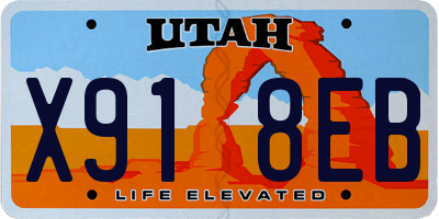 UT license plate X918EB